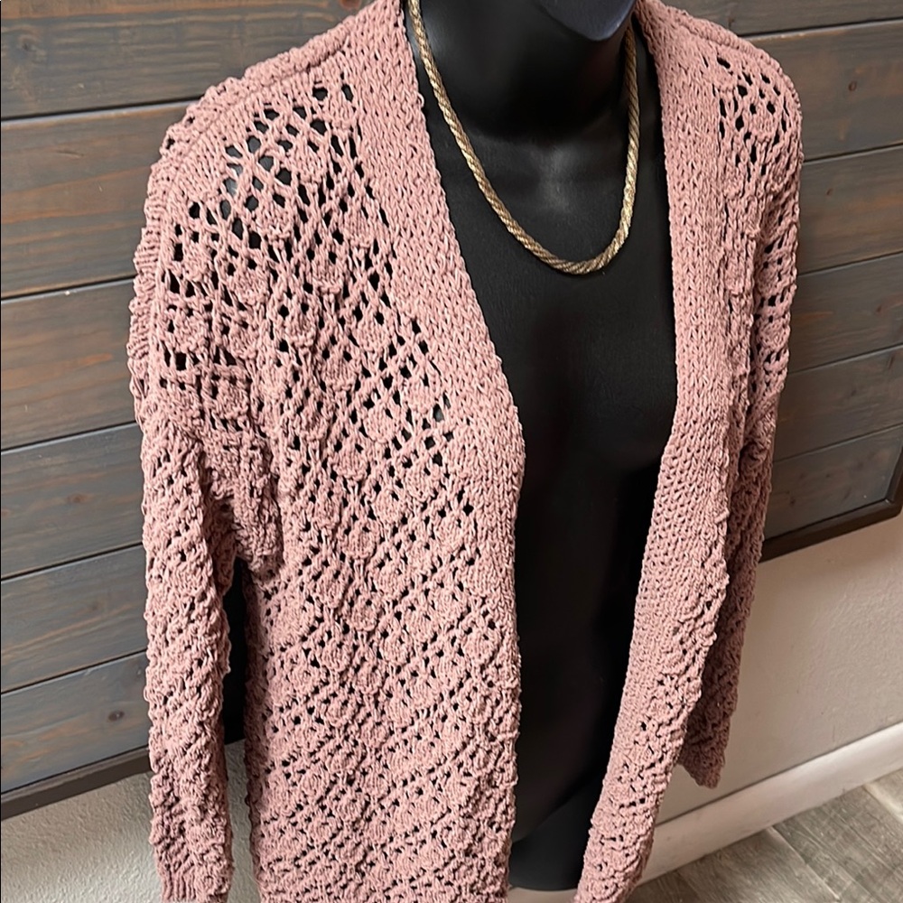 Moon & Madison Taupe Knit Cardigan - Picture 2 of 11